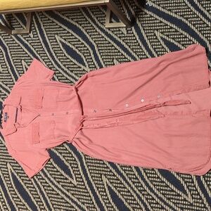 Velvet heart light rust colored tensel belted shirt dress